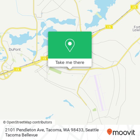 Mapa de 2101 Pendleton Ave, Tacoma, WA 98433