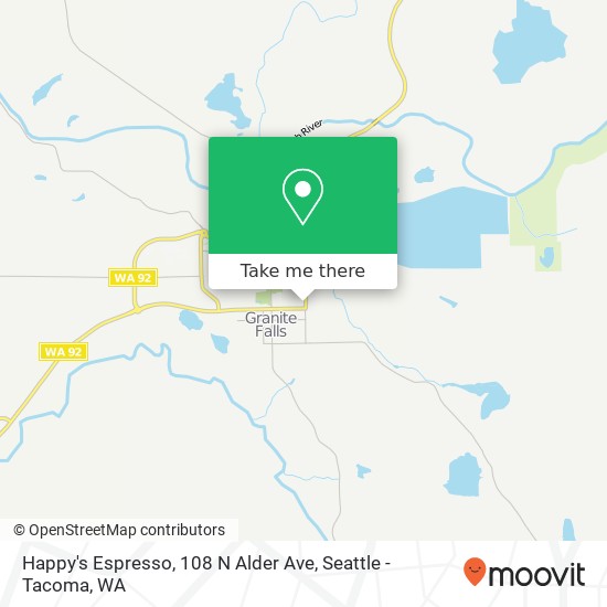 Mapa de Happy's Espresso, 108 N Alder Ave