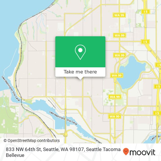 Mapa de 833 NW 64th St, Seattle, WA 98107