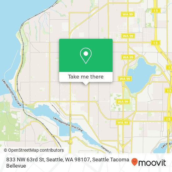 Mapa de 833 NW 63rd St, Seattle, WA 98107