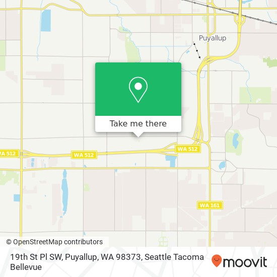 Mapa de 19th St Pl SW, Puyallup, WA 98373