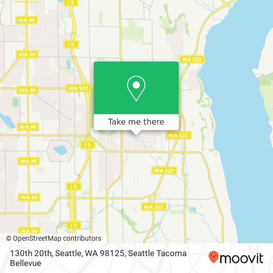 130th 20th, Seattle, WA 98125 map