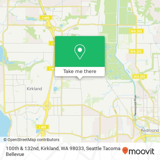 Mapa de 100th & 132nd, Kirkland, WA 98033