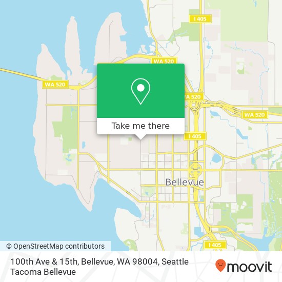 Mapa de 100th Ave & 15th, Bellevue, WA 98004