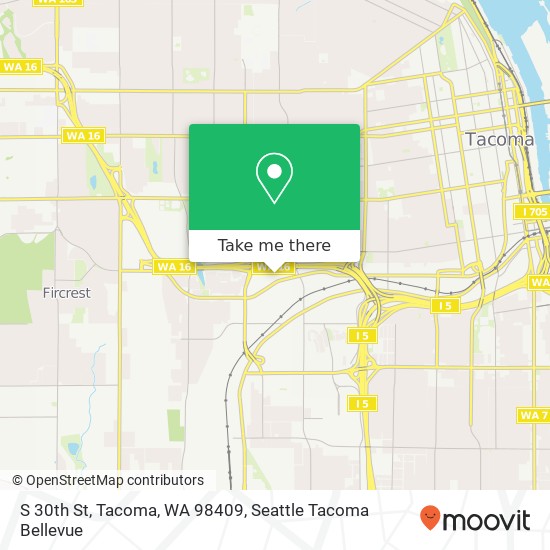 Mapa de S 30th St, Tacoma, WA 98409