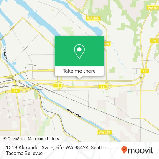 Mapa de 1519 Alexander Ave E, Fife, WA 98424