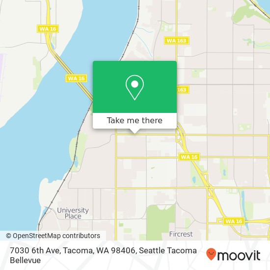 Mapa de 7030 6th Ave, Tacoma, WA 98406