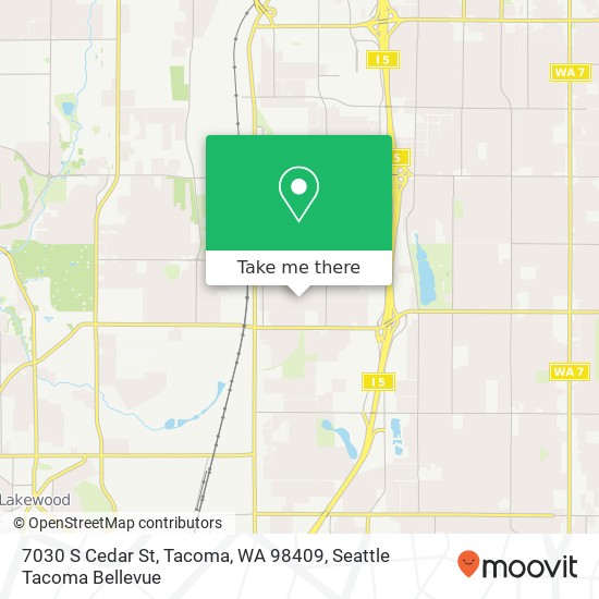 Mapa de 7030 S Cedar St, Tacoma, WA 98409