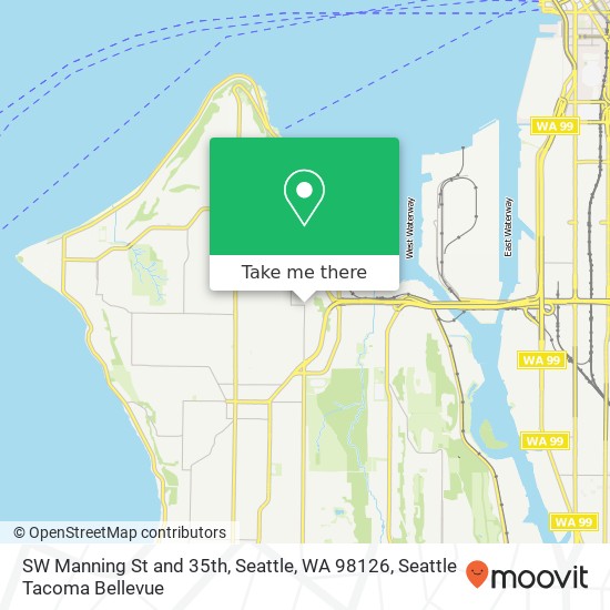 Mapa de SW Manning St and 35th, Seattle, WA 98126