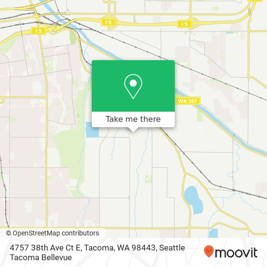 Mapa de 4757 38th Ave Ct E, Tacoma, WA 98443