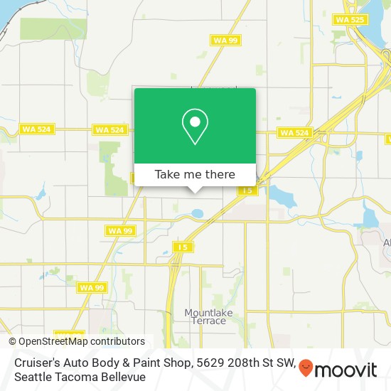 Mapa de Cruiser's Auto Body & Paint Shop, 5629 208th St SW