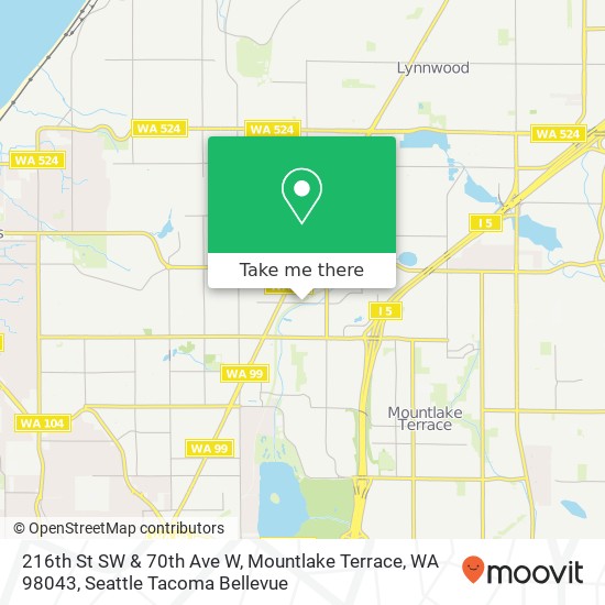 Mapa de 216th St SW & 70th Ave W, Mountlake Terrace, WA 98043