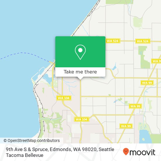 Mapa de 9th Ave S & Spruce, Edmonds, WA 98020