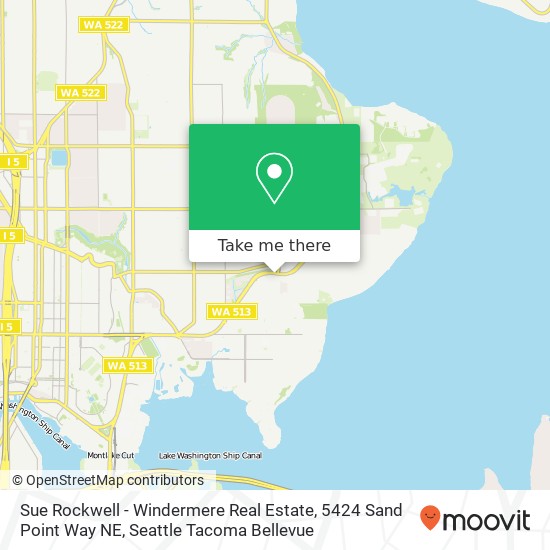 Mapa de Sue Rockwell - Windermere Real Estate, 5424 Sand Point Way NE