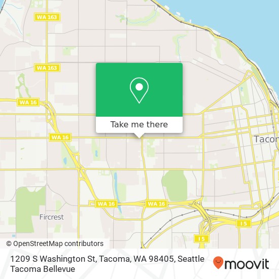 1209 S Washington St, Tacoma, WA 98405 map