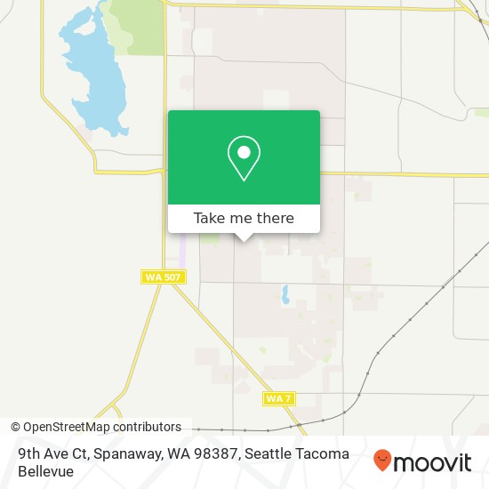 Mapa de 9th Ave Ct, Spanaway, WA 98387