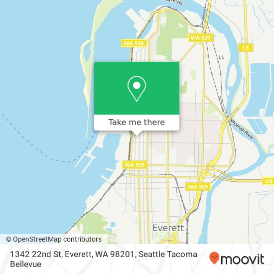 Mapa de 1342 22nd St, Everett, WA 98201