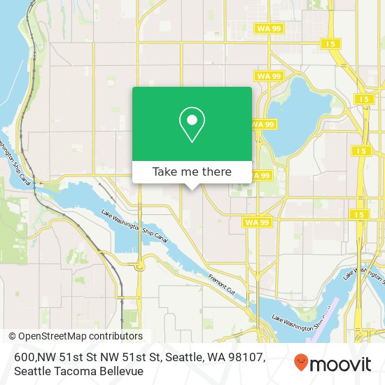 Mapa de 600,NW 51st St NW 51st St, Seattle, WA 98107