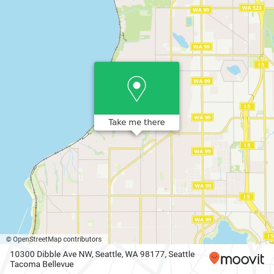 Mapa de 10300 Dibble Ave NW, Seattle, WA 98177