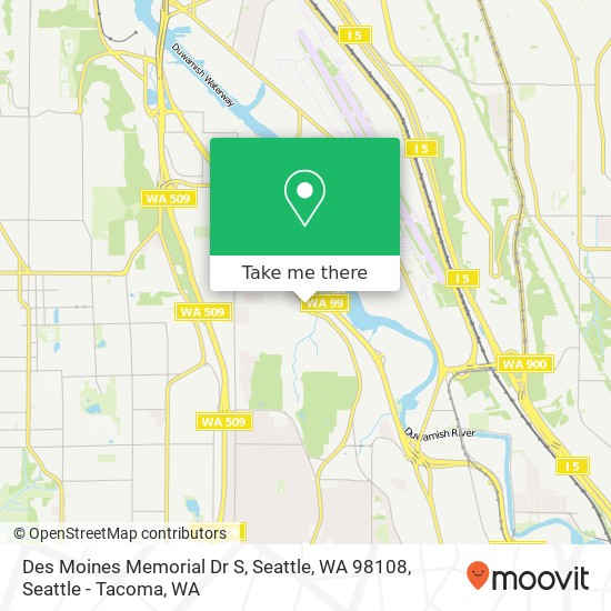 Des Moines Memorial Dr S, Seattle, WA 98108 map