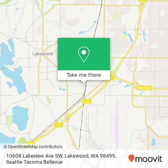 Mapa de 10608 Lakeview Ave SW, Lakewood, WA 98499