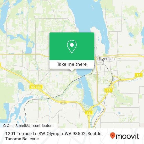 Mapa de 1201 Terrace Ln SW, Olympia, WA 98502