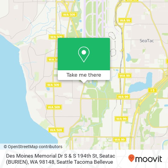 Des Moines Memorial Dr S & S 194th St, Seatac (BURIEN), WA 98148 map