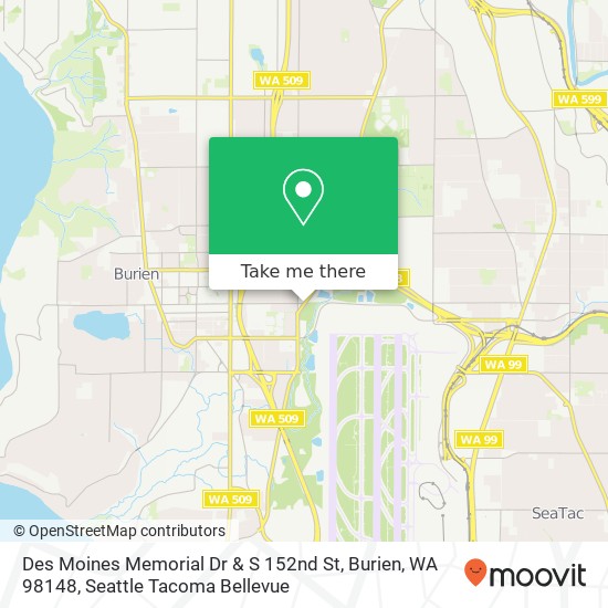 Des Moines Memorial Dr & S 152nd St, Burien, WA 98148 map