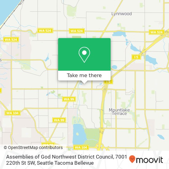 Assemblies of God Northwest District Council, 7001 220th St SW map