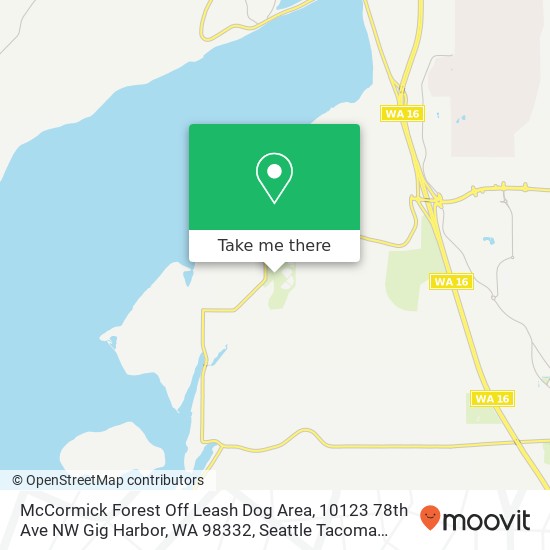 Mapa de McCormick Forest Off Leash Dog Area, 10123 78th Ave NW Gig Harbor, WA 98332