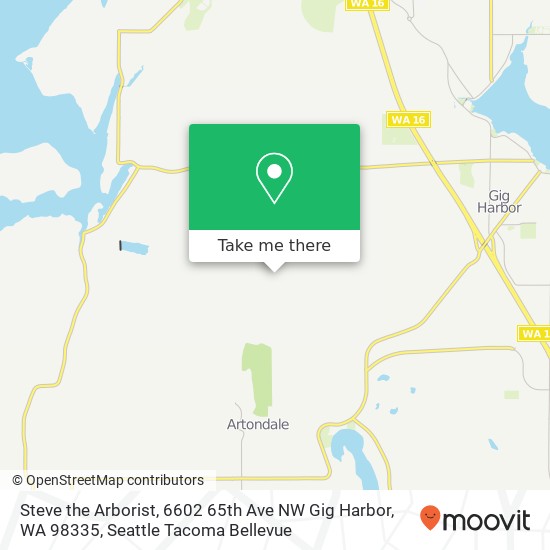 Mapa de Steve the Arborist, 6602 65th Ave NW Gig Harbor, WA 98335