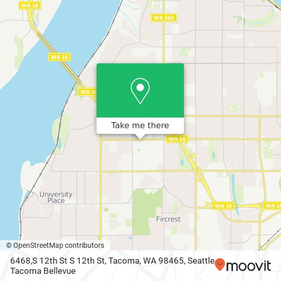 6468,S 12th St S 12th St, Tacoma, WA 98465 map