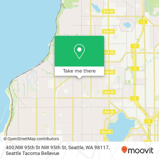 Mapa de 400,NW 95th St NW 95th St, Seattle, WA 98117