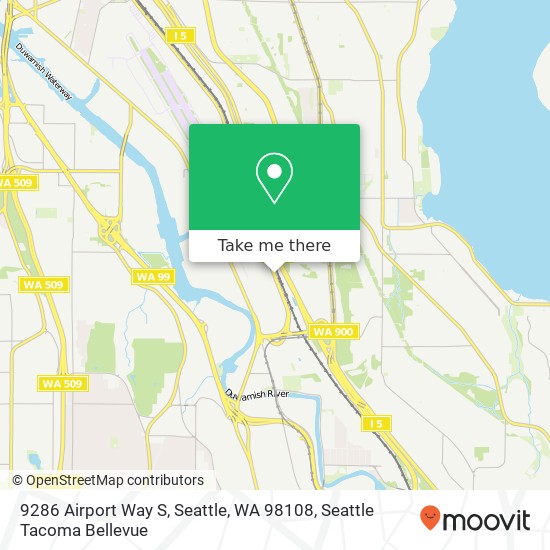 Mapa de 9286 Airport Way S, Seattle, WA 98108