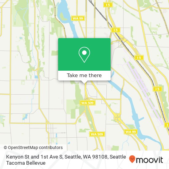 Mapa de Kenyon St and 1st Ave S, Seattle, WA 98108