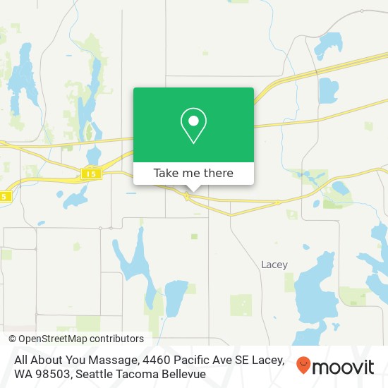 Mapa de All About You Massage, 4460 Pacific Ave SE Lacey, WA 98503