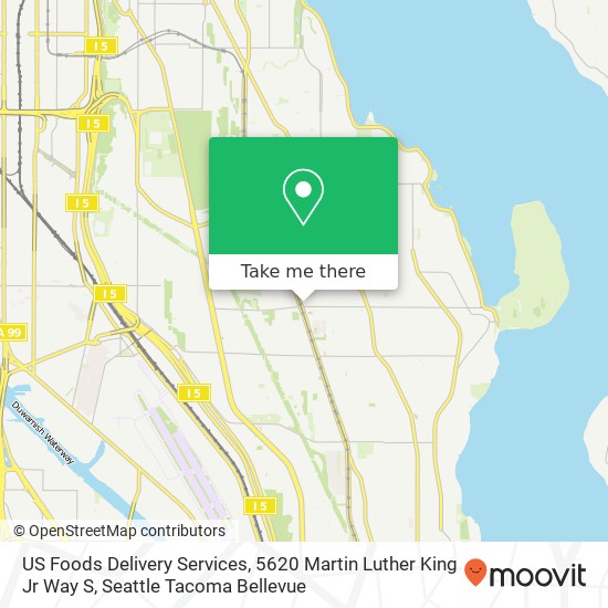 US Foods Delivery Services, 5620 Martin Luther King Jr Way S map