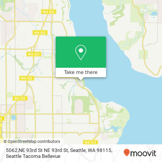 Mapa de 5062,NE 93rd St NE 93rd St, Seattle, WA 98115