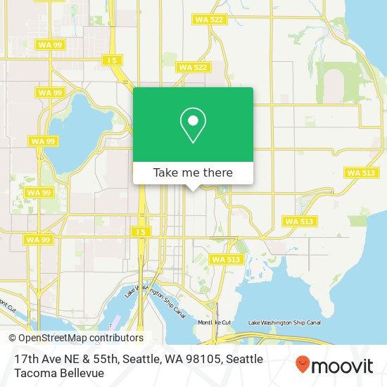 Mapa de 17th Ave NE & 55th, Seattle, WA 98105