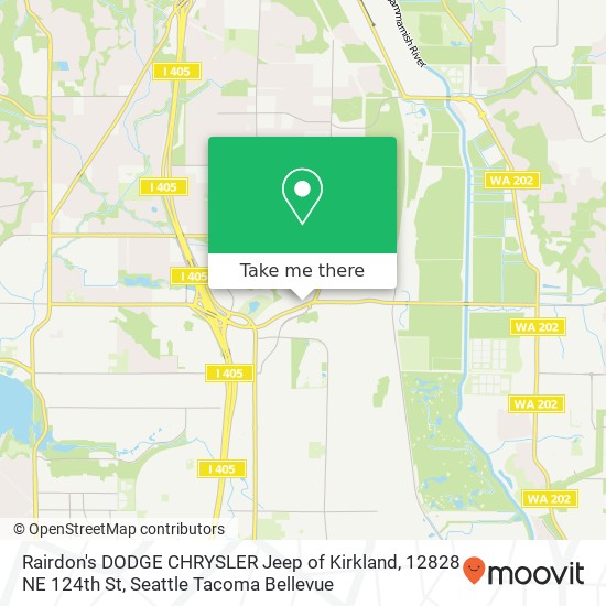 Mapa de Rairdon's DODGE CHRYSLER Jeep of Kirkland, 12828 NE 124th St