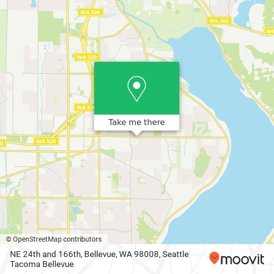 Mapa de NE 24th and 166th, Bellevue, WA 98008