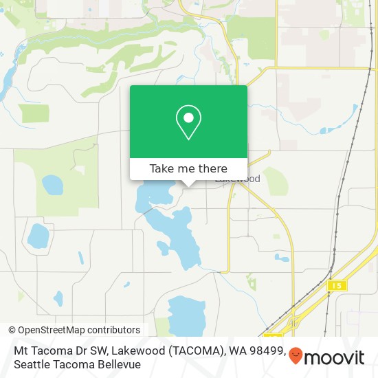 Mt Tacoma Dr SW, Lakewood (TACOMA), WA 98499 map