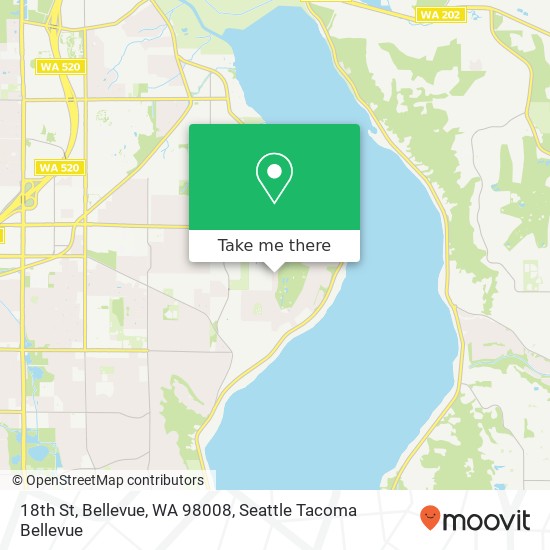 Mapa de 18th St, Bellevue, WA 98008