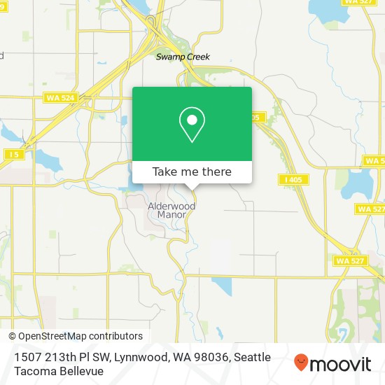 Mapa de 1507 213th Pl SW, Lynnwood, WA 98036