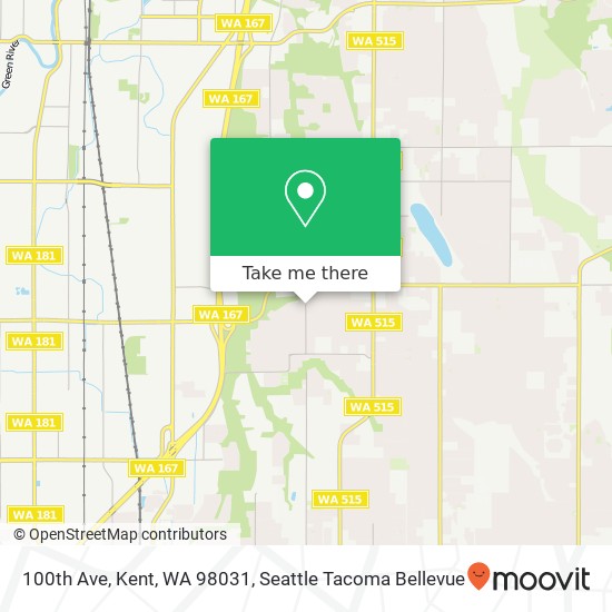 100th Ave, Kent, WA 98031 map