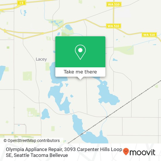 Mapa de Olympia Appliance Repair, 3093 Carpenter Hills Loop SE