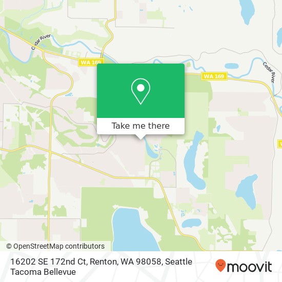 Mapa de 16202 SE 172nd Ct, Renton, WA 98058