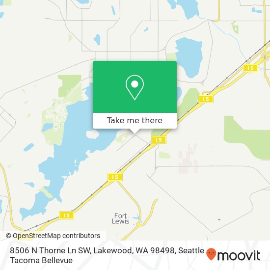 Mapa de 8506 N Thorne Ln SW, Lakewood, WA 98498