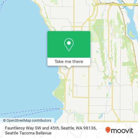 Mapa de Fauntleroy Way SW and 45th, Seattle, WA 98136