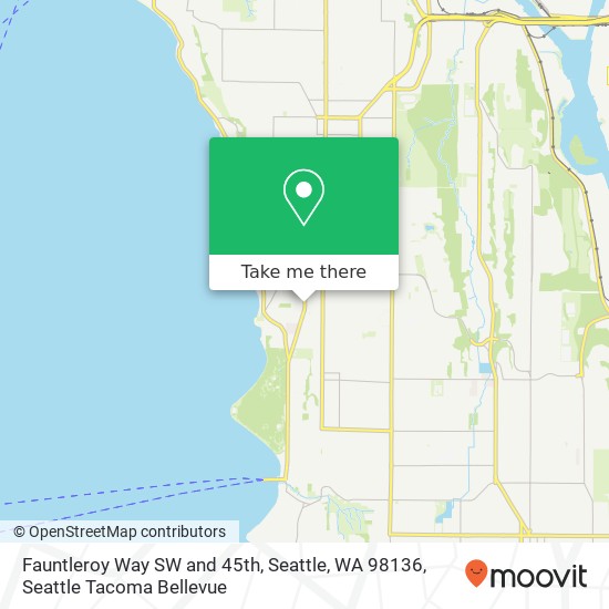 Fauntleroy Way SW and 45th, Seattle, WA 98136 map